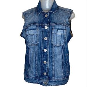 Express Blue Denim Vest Size M